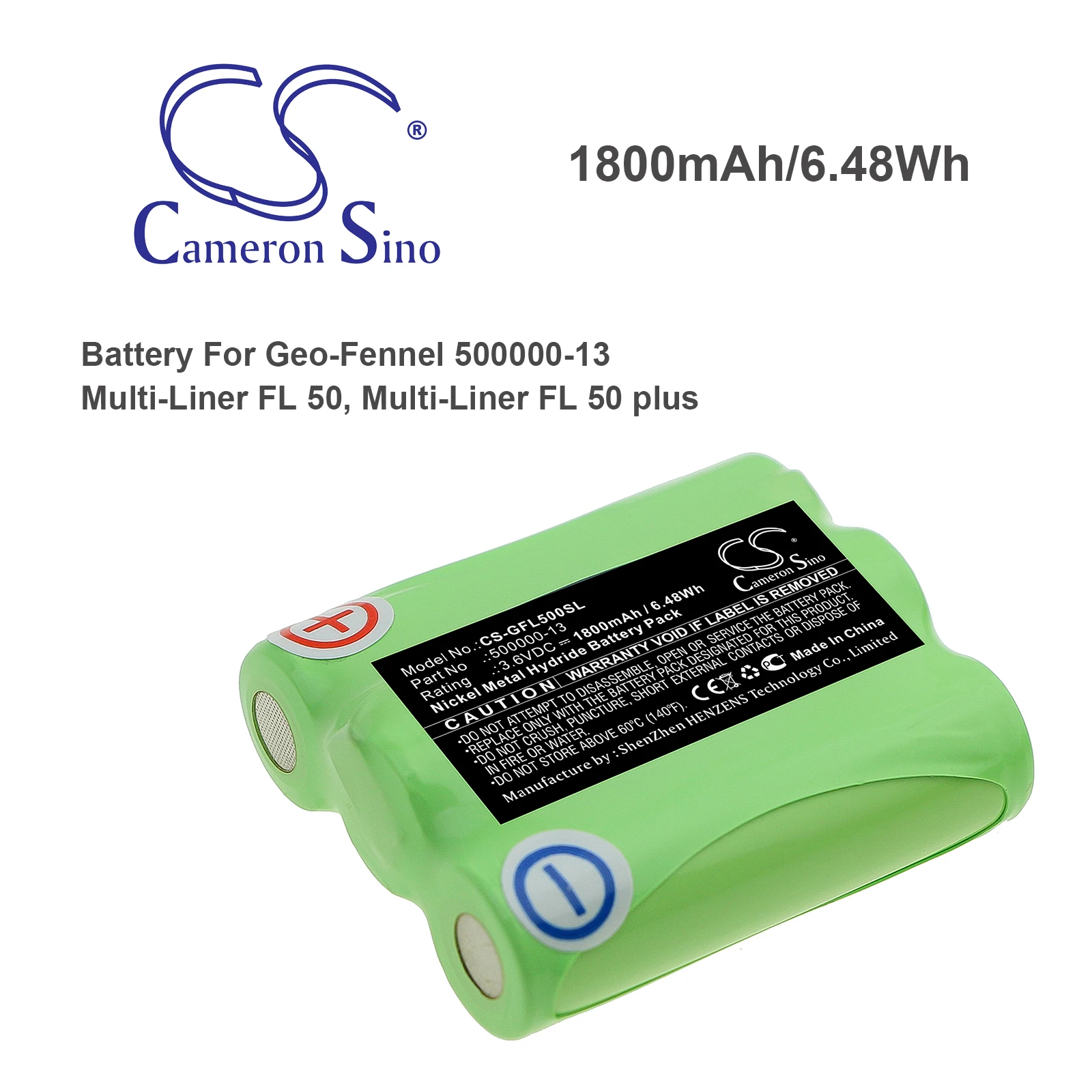 

Аккумулятор CS 1800 мАч/6,48 Втч для Geo-Fennel Multi-Liner FL 50, Multi-Liner FL 50 plus 500000-13