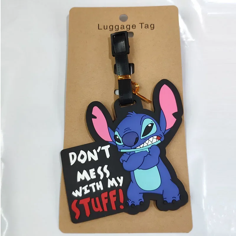 Disney Anime Cute Stitch Luggage Tag Suitcase ID Addres Holder Baggage Boarding Tags Portable Label