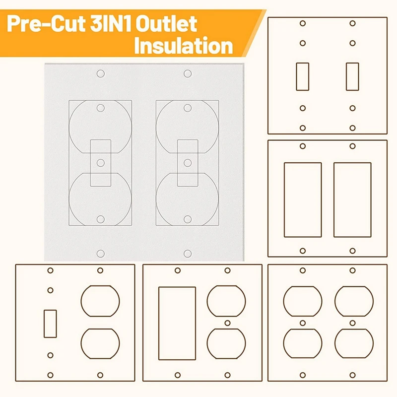 40Pcs Wall Insulation Outlet Insulators Sealers,Electrical Outlet Insulation Pads For Wall, Light, Switch Socket