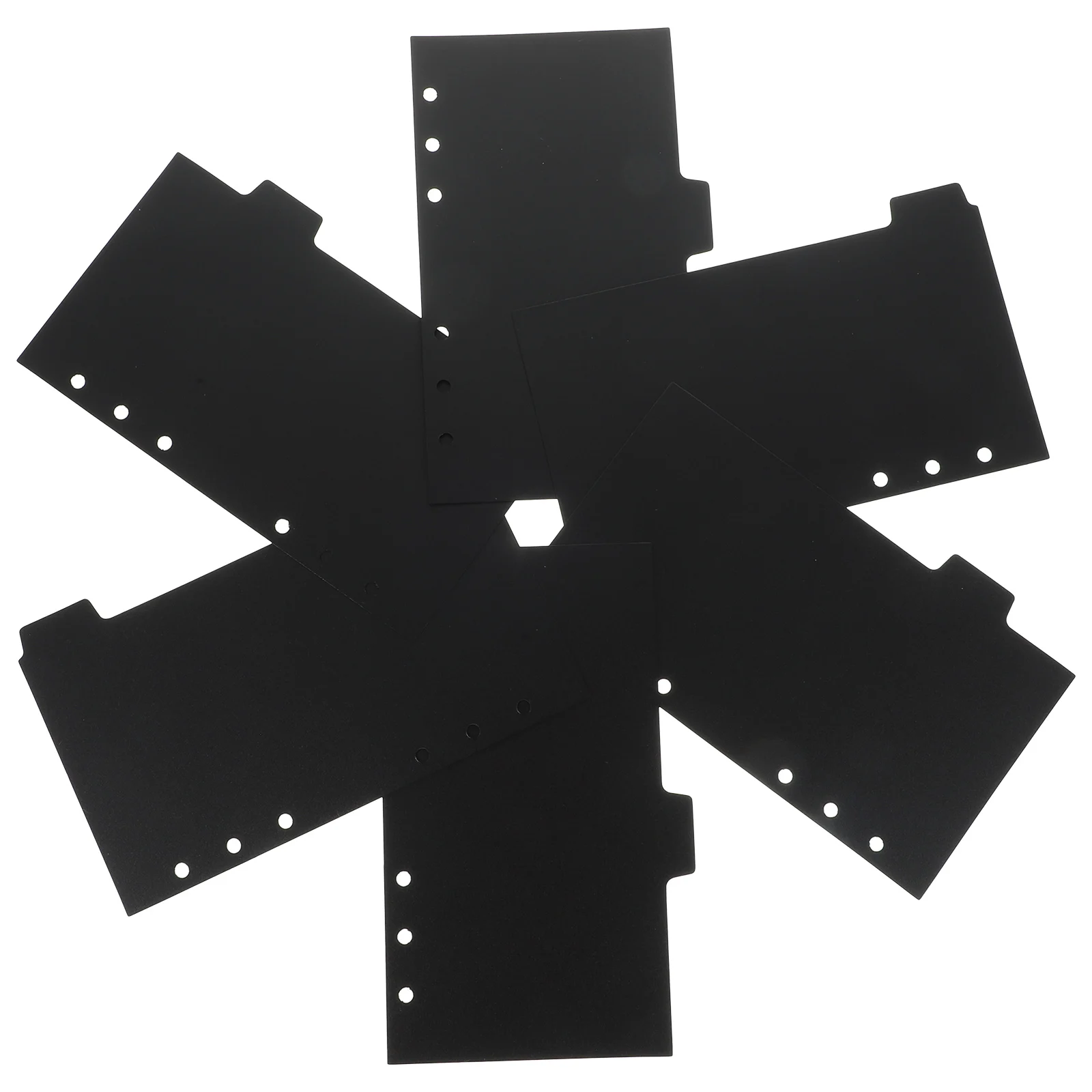 6 Blatt schwarze PP-Trennblätter für Ordner, Seitenteiler, 6 Ringe, Ordner, Notizbuch, Zubehör, Trennblätter, Ganize