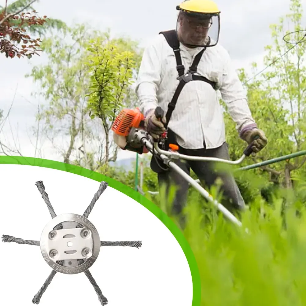 1/5 قطعة 5.9 بوصة أسلاك الفولاذ العشب الانتهازي رئيس العالمي 3/6 رئيس جزازة العشب العشب آلة تقطيع الفراشي حديقة فرش سلك الاعشاب شفرة #4