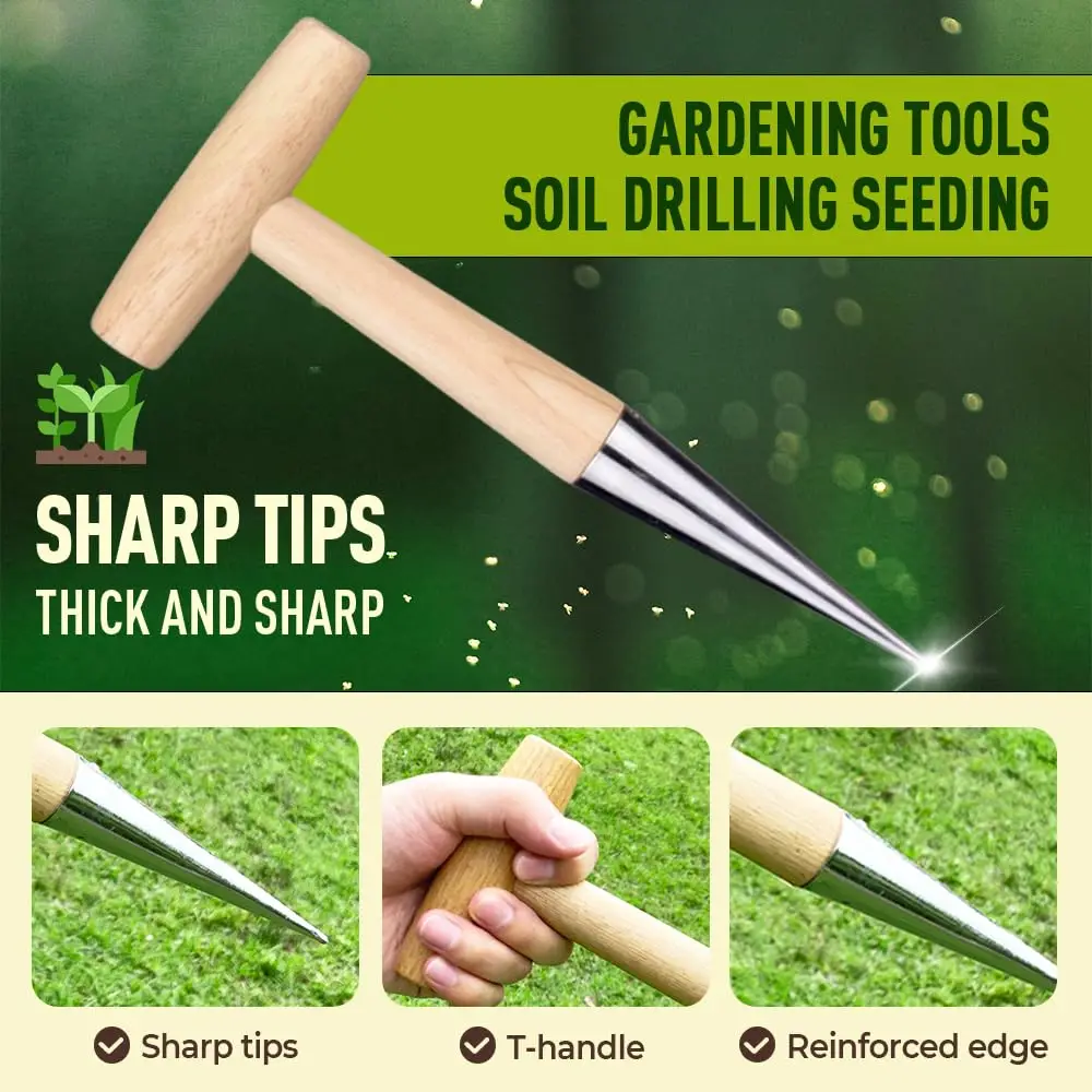 

Plant Hole Digger for Planting, Seed Dibber Garden Tool, Hand Dibbler Seed Planter Tool,Bulb Planter Tool, Seeds Transplanting P