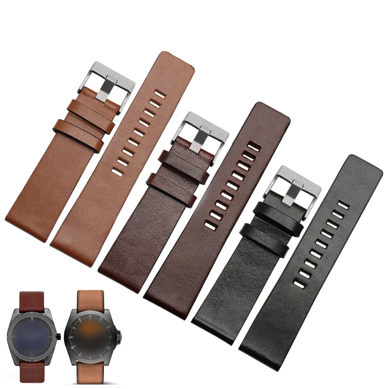 Leather Watchband 22 24 26 28 30mm 32mm bracelet for diesel watch strap wristwatches band for DZ4343 DZ7293 DZ7333 watch band