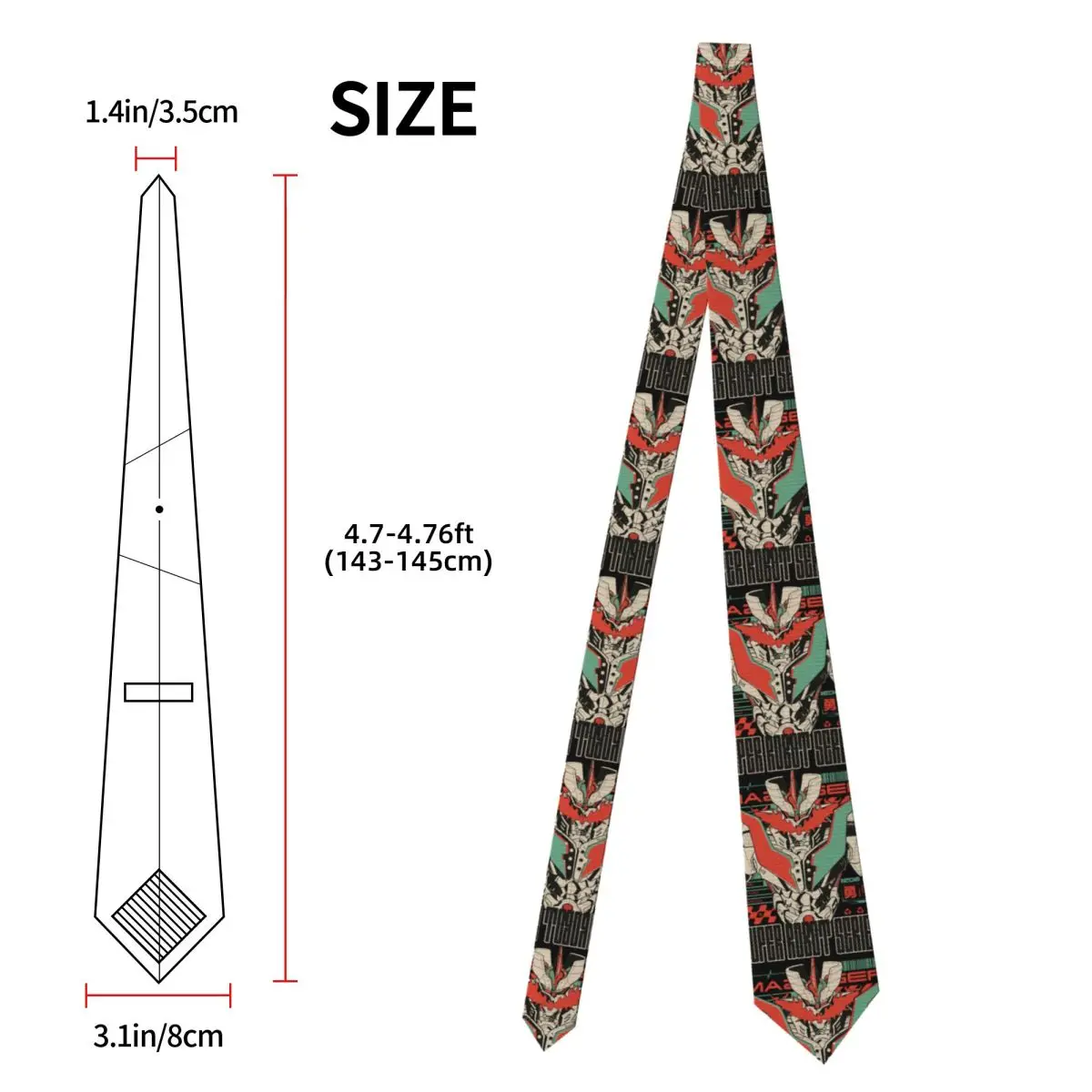 Customized Formal Mazinger G-Grendizeres Robot Anime Neck Tie for Party Men Manga Necktie