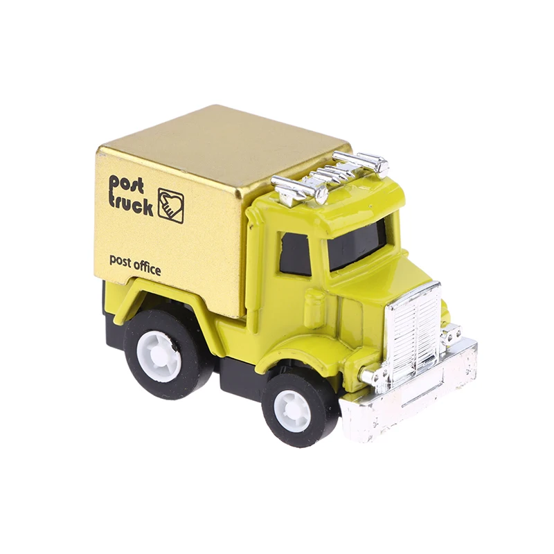 1Pc Mini Legering Trek Voertuigen Auto Speelgoed Met Transparante Opbergdoos voor Jongens Auto Collectie Display Speelgoed kinderen Gift