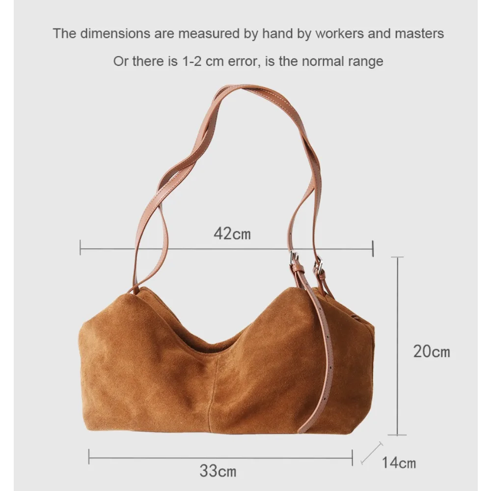 حقيبة حمل جديدة من جلد البقر غير اللامع بسعة كبيرة 2025، أنيقة وبسيطة للتنقل، وسادة مريحة، حقيبة كتف. كاجوال متعدد الاستخدامات