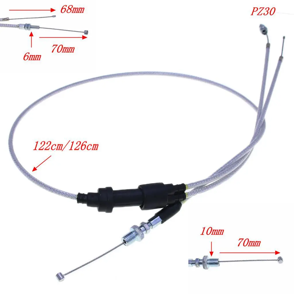 USERX Universal Motorcycle Throttle Cable for Dual Throttle Cable Dirt Bike Keihin PZ30 Accelerate Pump Carburetor TTR250