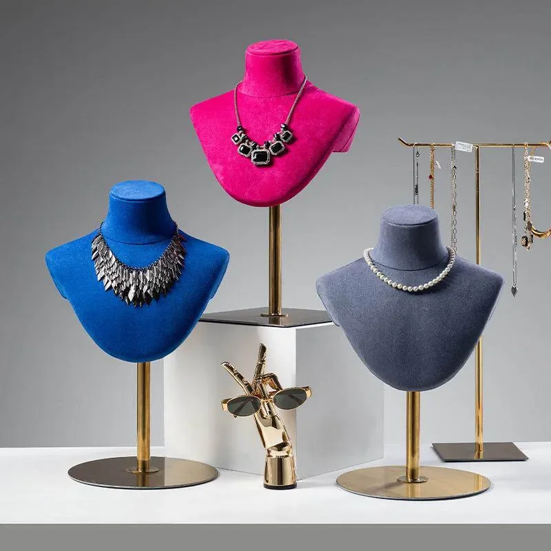 High End Jewelry Display Stand Necklace Pendant Rack Model Prop Holder for Silk Scarf Bow Tie Showcase Shelf Organizer