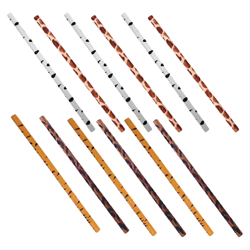 12 шт., карандаш с животным узором, ручки с леопардовым принтом, карандаши в виде зебры, подарок, изящное дерево, креативный