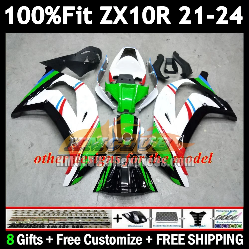 Injection Body For KAWASAKI NINJA ZX-10R ZX 10R 10 R 2021 2022 2023 2024 green black 172No.18 ZX1000 ZX10R 21 22 23 24 Fairing