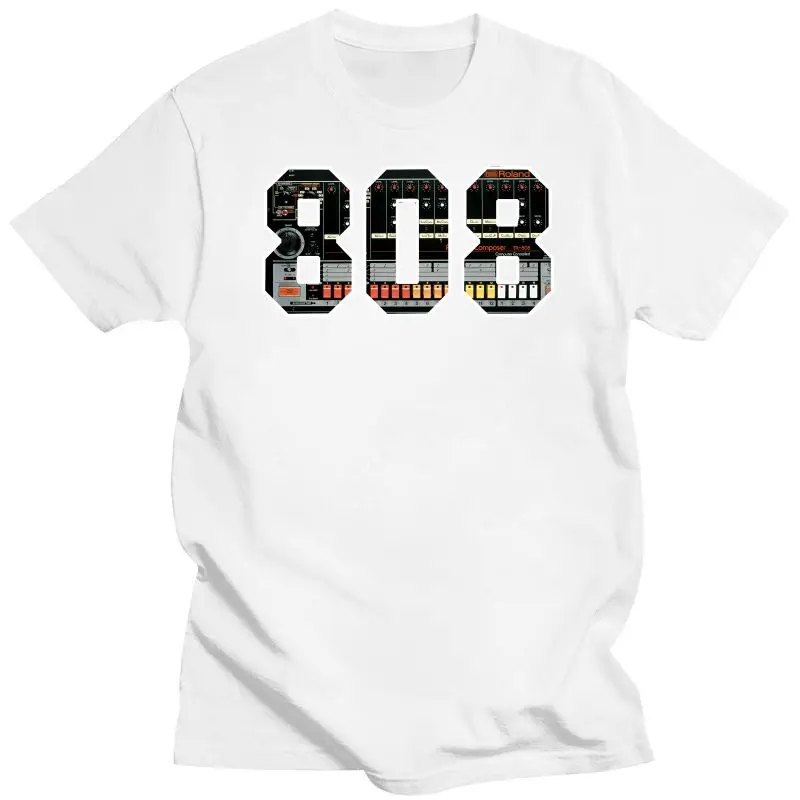 2022 T Shirt ROLAND TR808 BLACK T-Shirt DRUM ACID BASSLINE SYNTH AKAI TECHNICS VESTAX