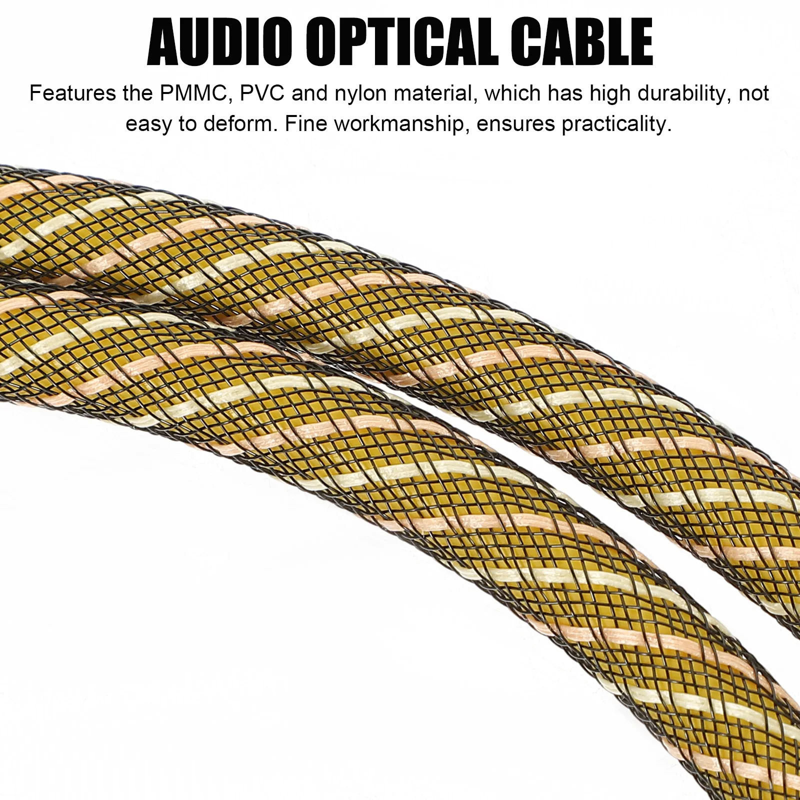 

Premium Optical Audio Cable 2M Square Male To Male Fiber Digital Sound Cord Durable Shockproof For Sound Bar Game Console