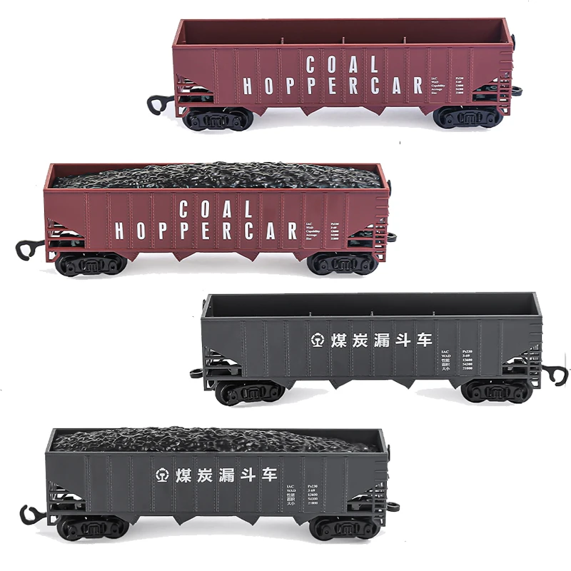 Kit de modelo de carro de tren de plástico ABS, 3 piezas, simulación de coche de carbón, vehículo de transporte en miniatura para Diorama, diseño de escena de ferrocarril