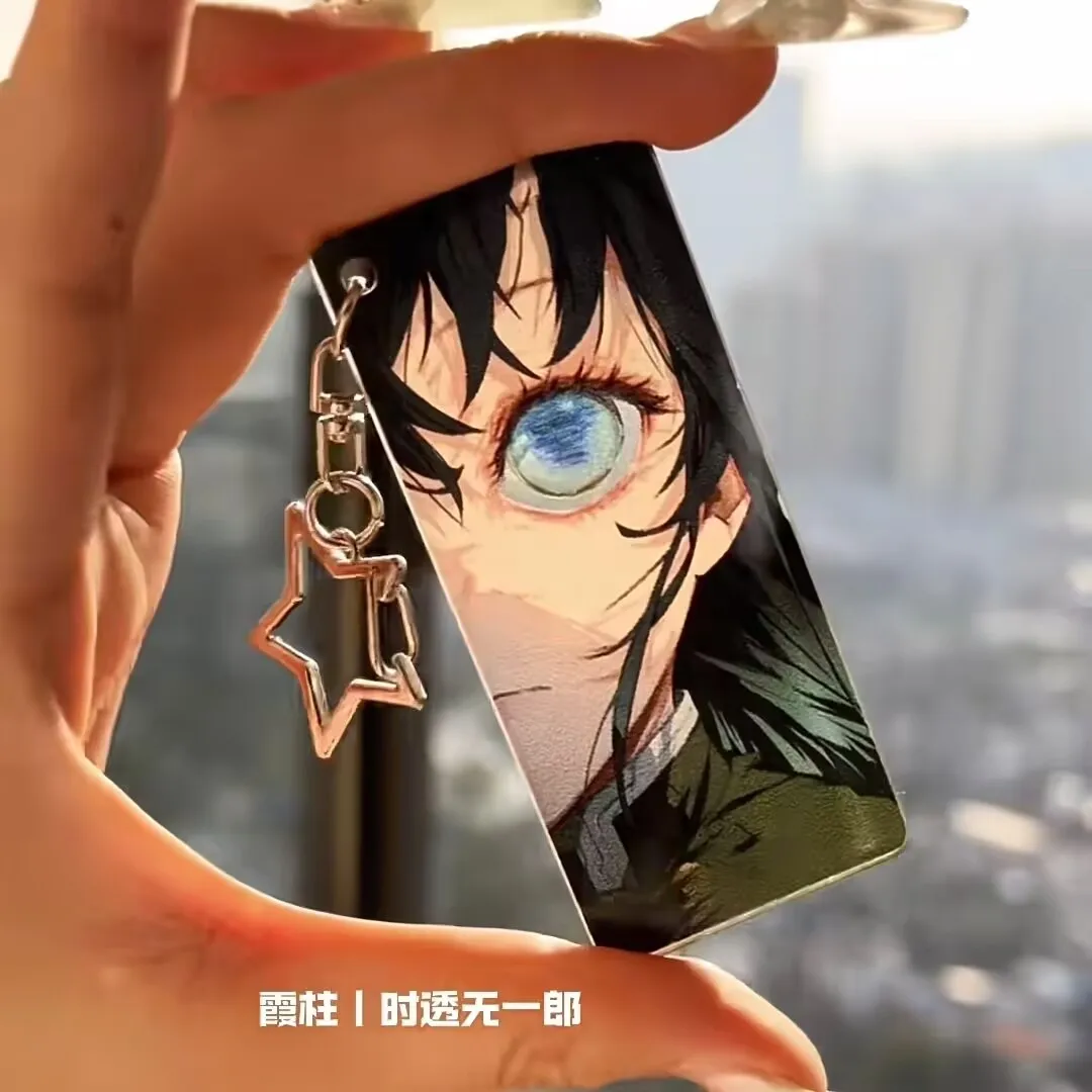 سلسلة مفاتيح أكريليك شفافة للعين "Demon Slayer"، قلادة حقيبة ذات مظهر عالٍ، قلادة هدية Yoshiyuki Tomioka