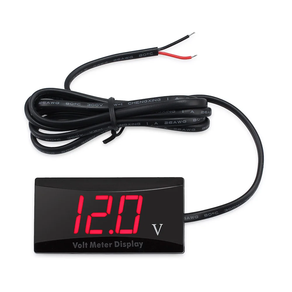 IPX6 Voltmeter DC 8-16V LED Display Digital Waterproof Panel Volt Voltage Meter Tester 12V For Car Motorcycle Measuring Tool
