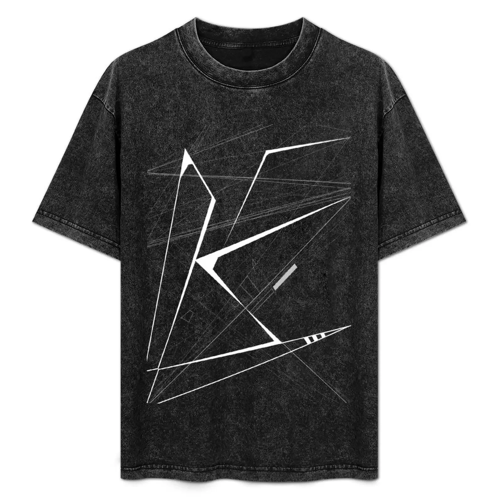 

white Abstract Geometric and perspective T-Shirt oversized aesthetic clothes cotton graphic tees mens shirts graphic tee