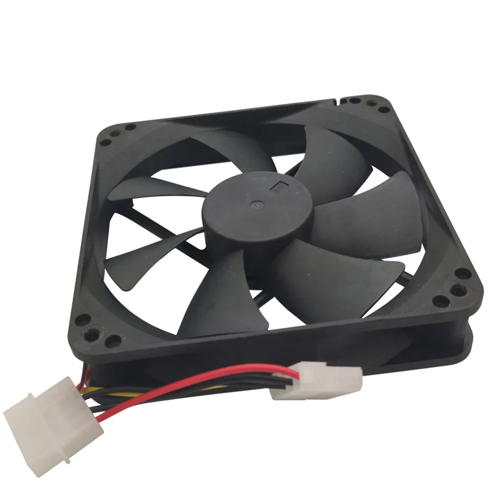 Computer Case Cooling Fan 12Cm Fan 12025-4PIN Zwart Desktop Fan Router Computer Case Power Rustige Industriële Ventilator