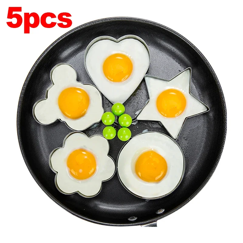 

New Stainless Steel Fried Mold Heart Pancake Maker Breakfast Baking Omelette Rings Cooking Tools Kitchen Accessories Gadget