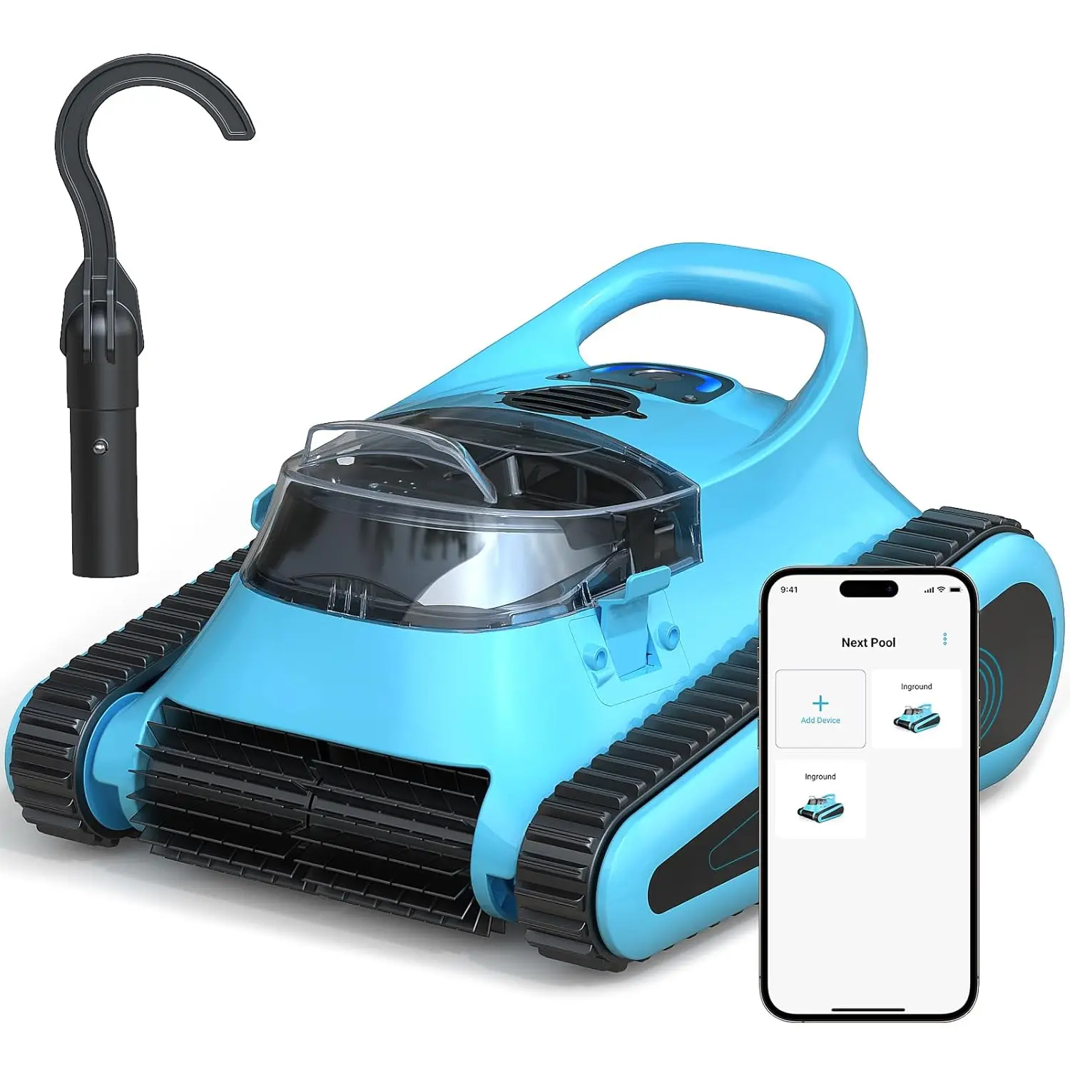 

Pool Vacuum for Inground Pools: Cordless Robot Robotic Pool Cleaners with Hook 180W Suction Auto Vacuums Wall Climbing, Custom