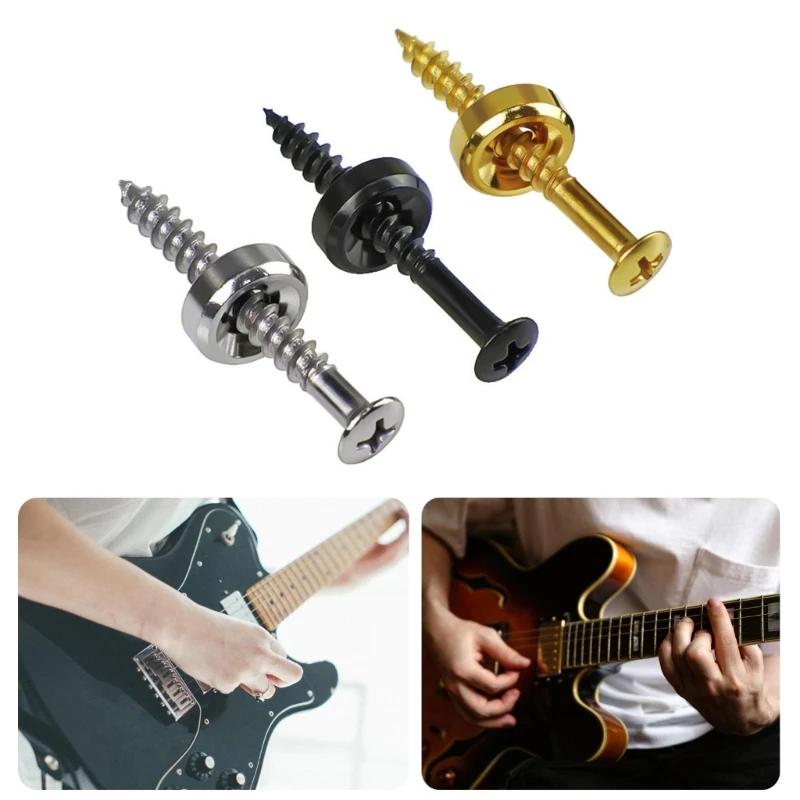 Guitar Neck Mounting Screws Neck Joint Bushings Ferrules & Bolts for Electric Guitar Bass Pack of 8, Black/Golden/Silver