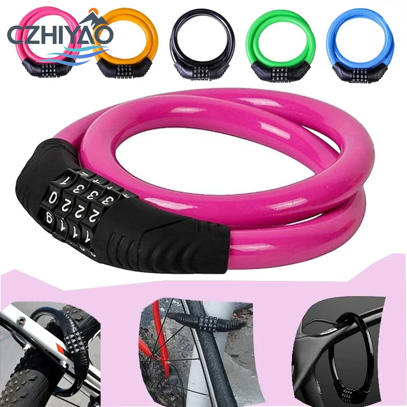 CZHIYAO Portable Bike Lock For Theft Prevention Multi Function Cable Works With Bicycles Motorcycles  Durable Safe For Outdoor