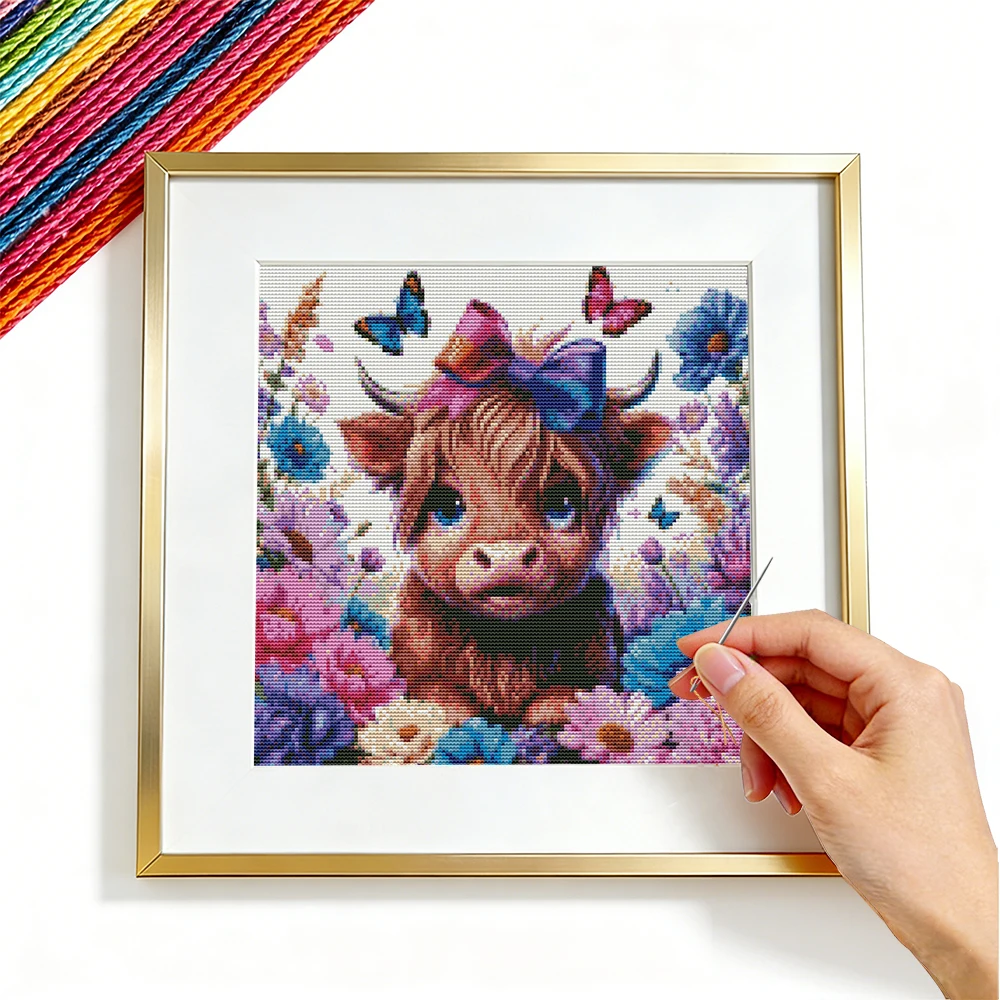Embroidery Guide Paper - Çapraz Nokta Nakış Kiti İnek Hayvan