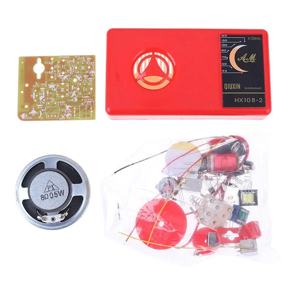 HX108-2 7-tube Radio Electronic DIY Kit 525-1605KHz AM/FM Stereo Radio Electronic Practice Learning Kit Electronic Component