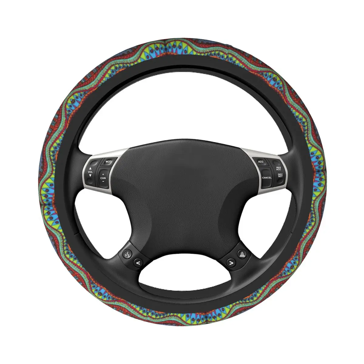 Boho Ethnic Car Steering Wheel Cover 37-38 Anti-slip Bohemia Auto Steering Wheel Protector Auto Decoration Interior Accessories