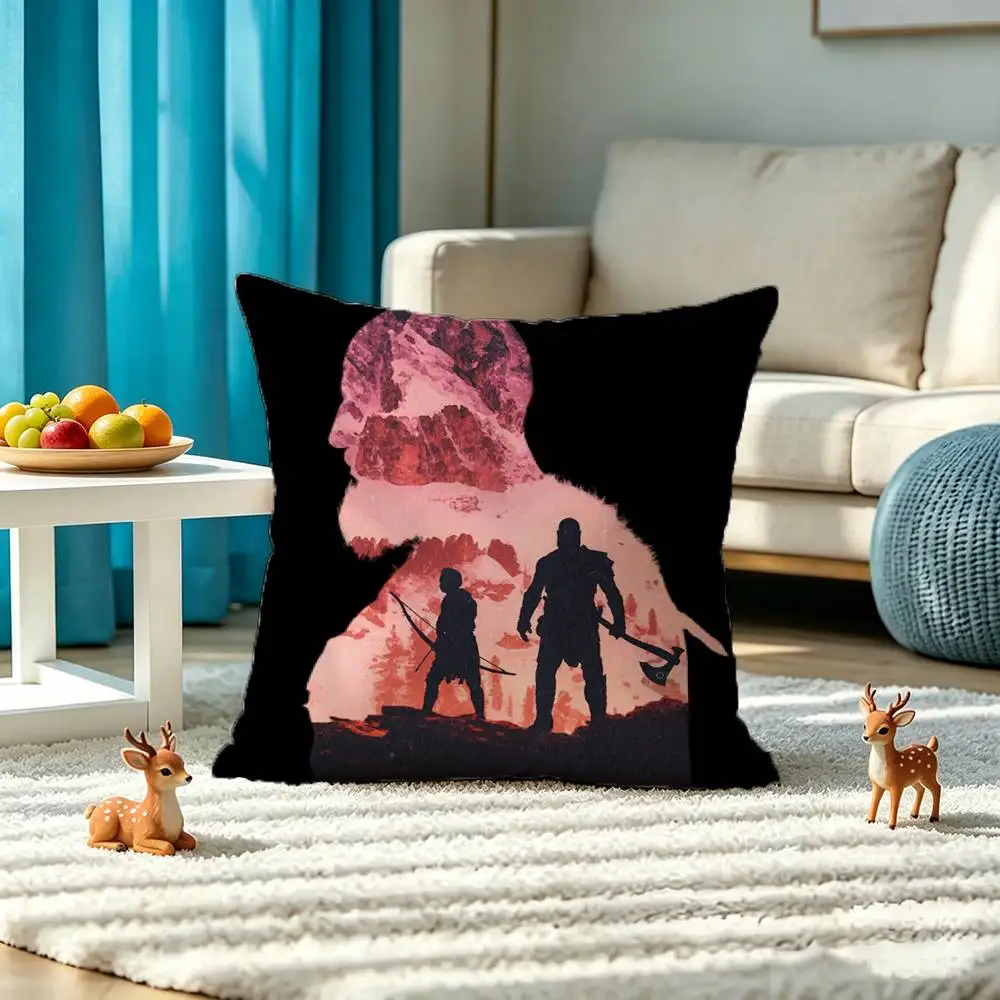 Game Mythological G-God of W-War Pillow Case Square Double-Sided Sofa Cushion Cover Bedroom Bedside Pillow