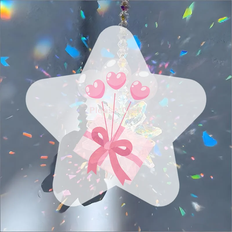 Snowflake Crystal Sun Catcher Light Diffusing Rainbow Prism Hanging Ornament for Summer Window Home Wall Decor Gift