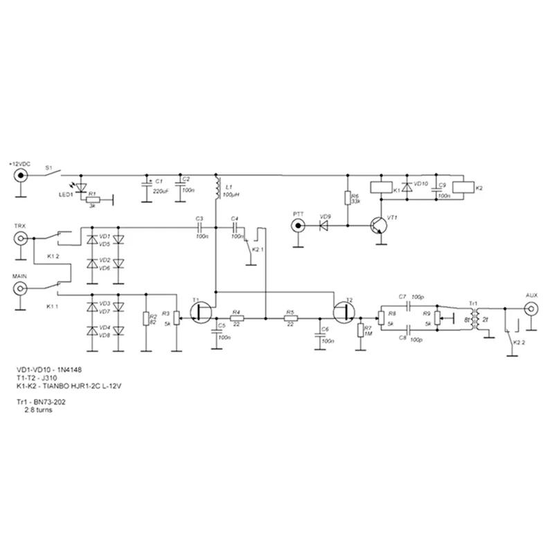 مزيل إلغاء QRM X-Phase 1.8-30Mhz Band PTT لوحة مزيل نهائية مدمجة للتحكم PTT سهلة الاستخدام