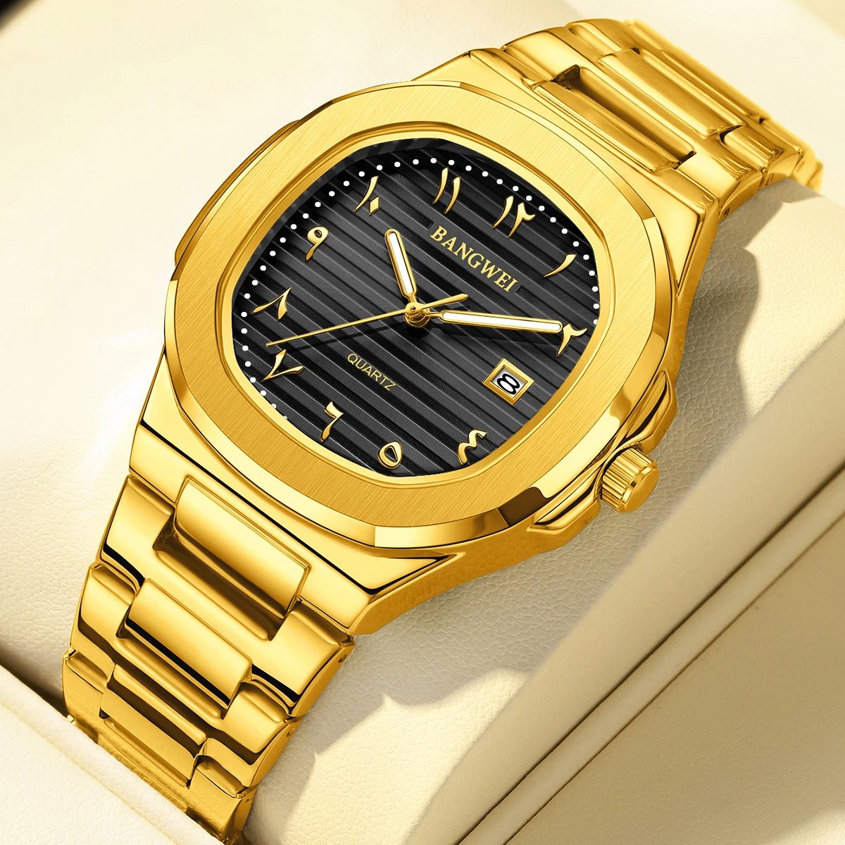 LIGE Fashion Business Man Watch Waterproof Luminous Date Creative Numbers Men Quartz Watch Luxury Square Men's Watches Reloj+Box