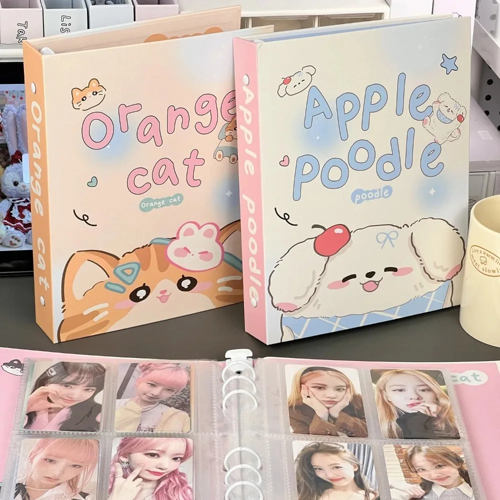 Kawaii A5 Kpop Idol Photo Album Loose-leaf School Stationery Binder Photocard Holder Puppy Photo Card Holder