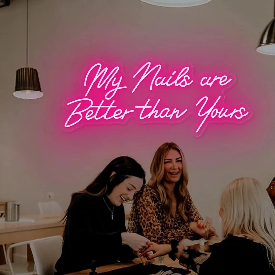 

My Nails Are Better Than Yours Neon Sign Nails Salon Neon Beauty Room Nails Bar Studio Wall Decor Business Sign
