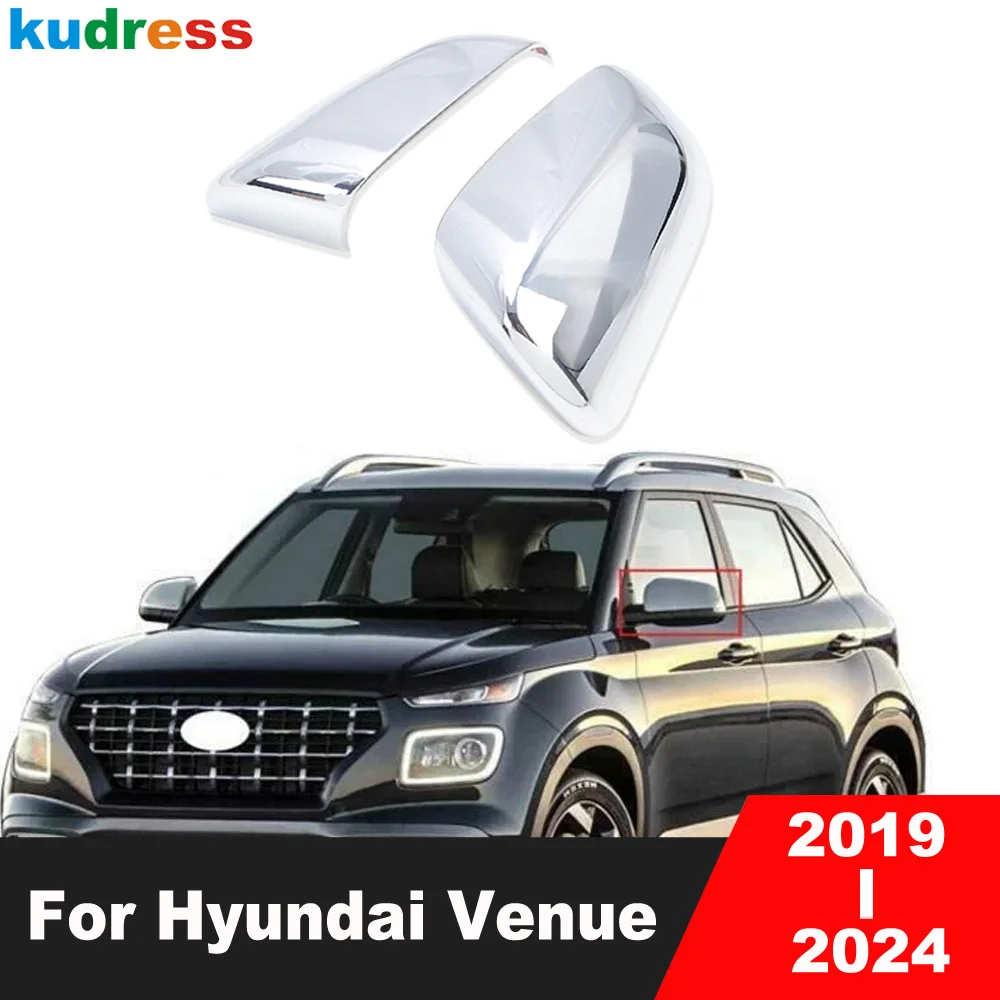 

Накладка на зеркало заднего вида для Hyundai Venue 2019 2020 2021 2022 2023 2024, хромированная крышка боковых зеркал автомобиля, аксессуары в виде ракушки