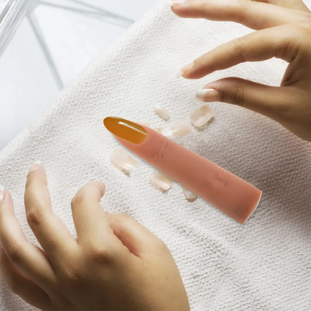 

2Pcs Silicone Practice Nail Finger Realistic Flexible Nail Art Training Hand Movable Sturdy False Practice Fingers for Beginners