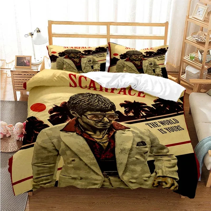 Stampa 3D Tony Montana Scarfaces Bedding Set Double Twin King copripiumino piumino federa ragazzi ragazze adulti camera da letto