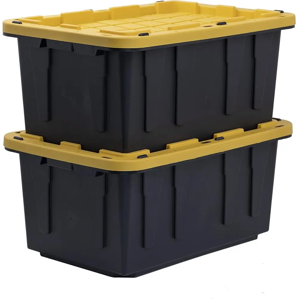 

17-Gallon Dual-Color Heavy-Duty Storage Bin with Snap-Tight Lid, Stackable and Weather-Resistant, 2-Pack