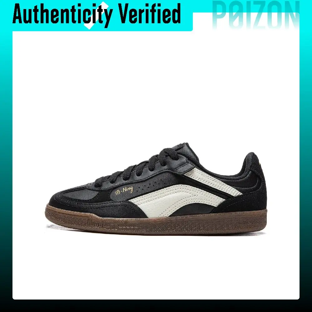 Li-Ning Film Heart Slip-Resistant Cushioning Breathable Low-top Skateboard Shoes Women's Black AGCV386-19