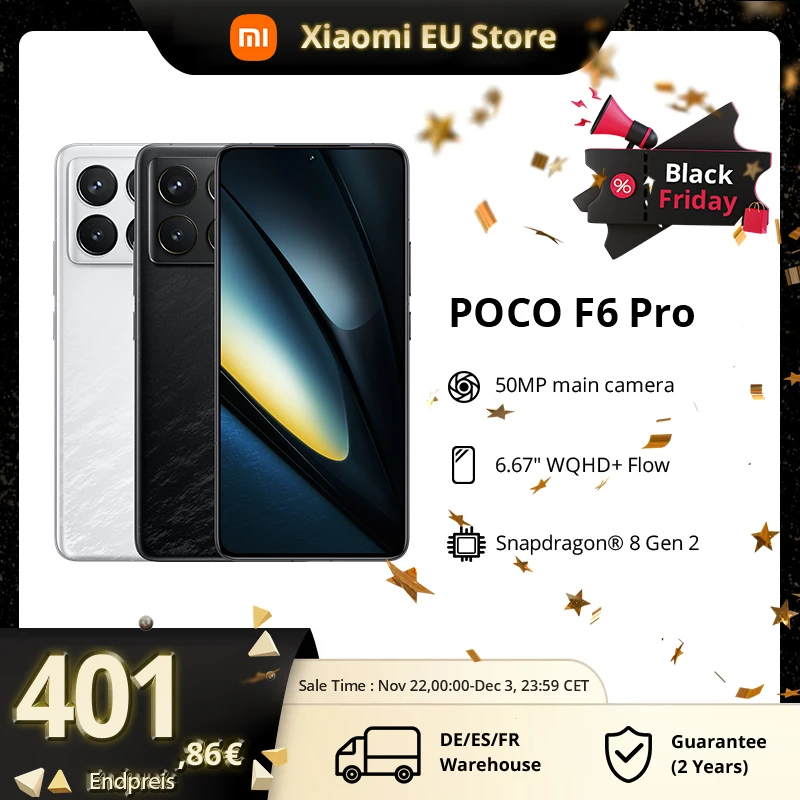 Global Version POCO F6 Pro 5G Smartphone Snapdragon® 8 Gen 2 6.67'' 120Hz Flow AMOLED DotDisplay 120W Charge NFC