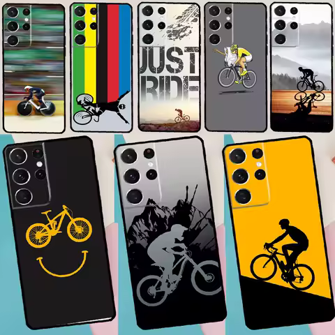 Cycling Bike Phone Case For Samsung Galaxy S25 S24 S23 S22 S21 Ultra S9 S10 S20 Plus S24 FE Funda Cover