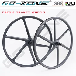 29er MTB 36T Ratchet Carbon Wheel 6 spoke wheel 36mm Width Clincher Tubeless boost wheel