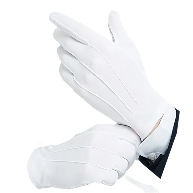 Short White Gloves for Various Outfits Nonslip Dotted Formal Tuxedo Gloves Ceremony Gloves For Parades Guard Marchings Band