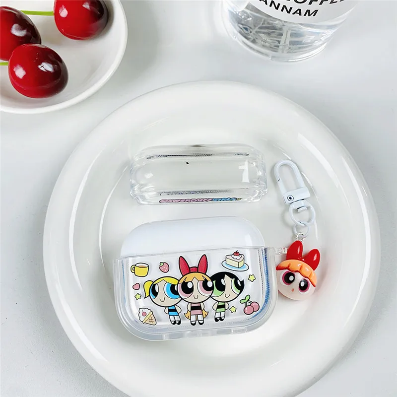 パワーパフガールズ イヤホンケース Apple AirPods 1 2 3 Pro Pro2 2nd 4 Pro3 ワイヤレス Bluetooth イヤホン Bluetooth ヘッドセット カバー