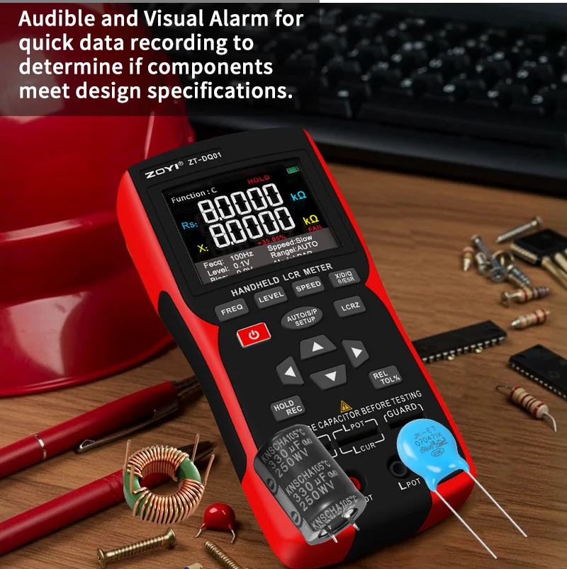 ZOYI High Precision Digital Bridge LCR Tester 99999 Counts Resistance Capacitance Inductance Electronic Component Measurement