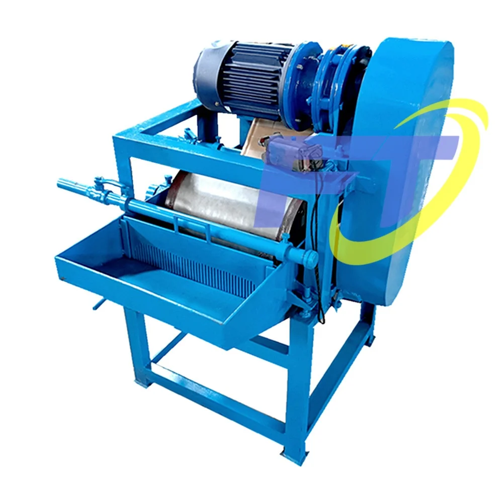 300X300mm Small Iron Ore Washing Magnet Processing Plant 5000 Gauss Wet Permanent Drum Magnetic Separator