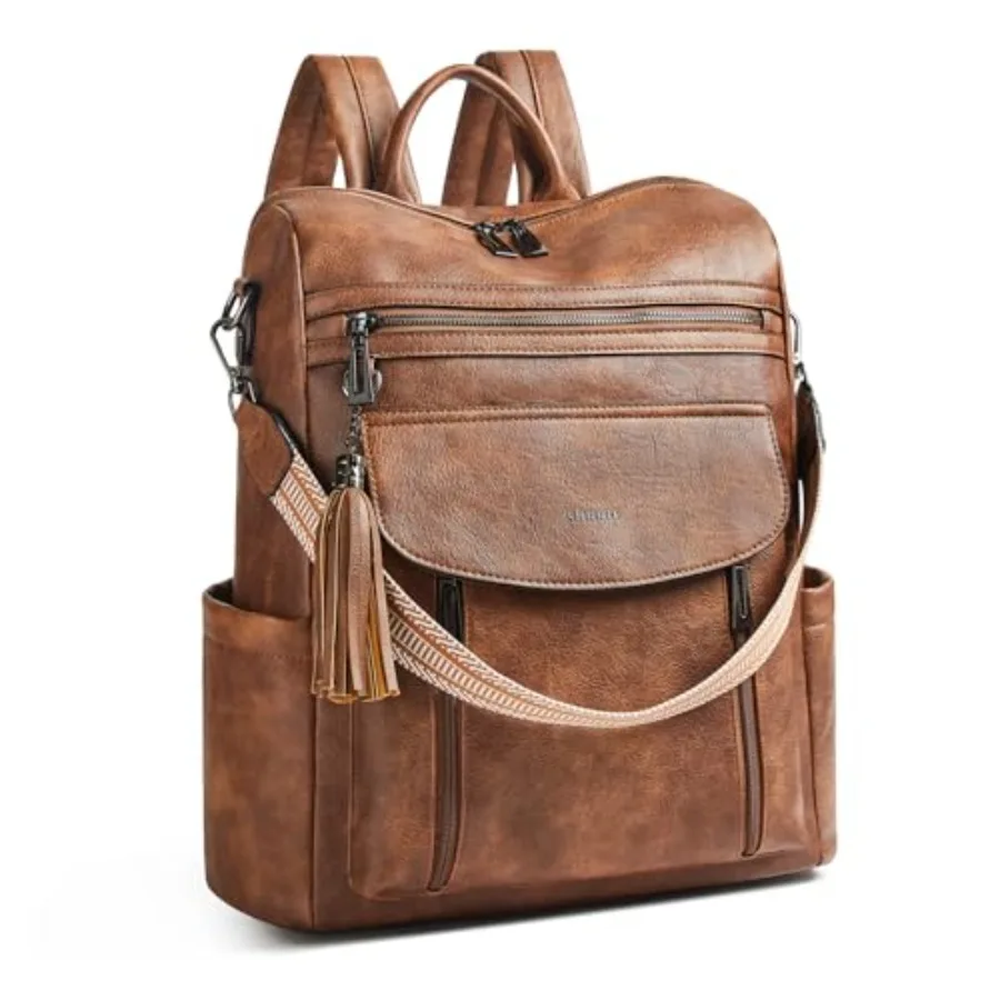 

Laptop Backpack for Women 15.6 inch, Travel Leather Backpack Purse Nurse Teacher Carry on Backpack Computer Bag, Professional W