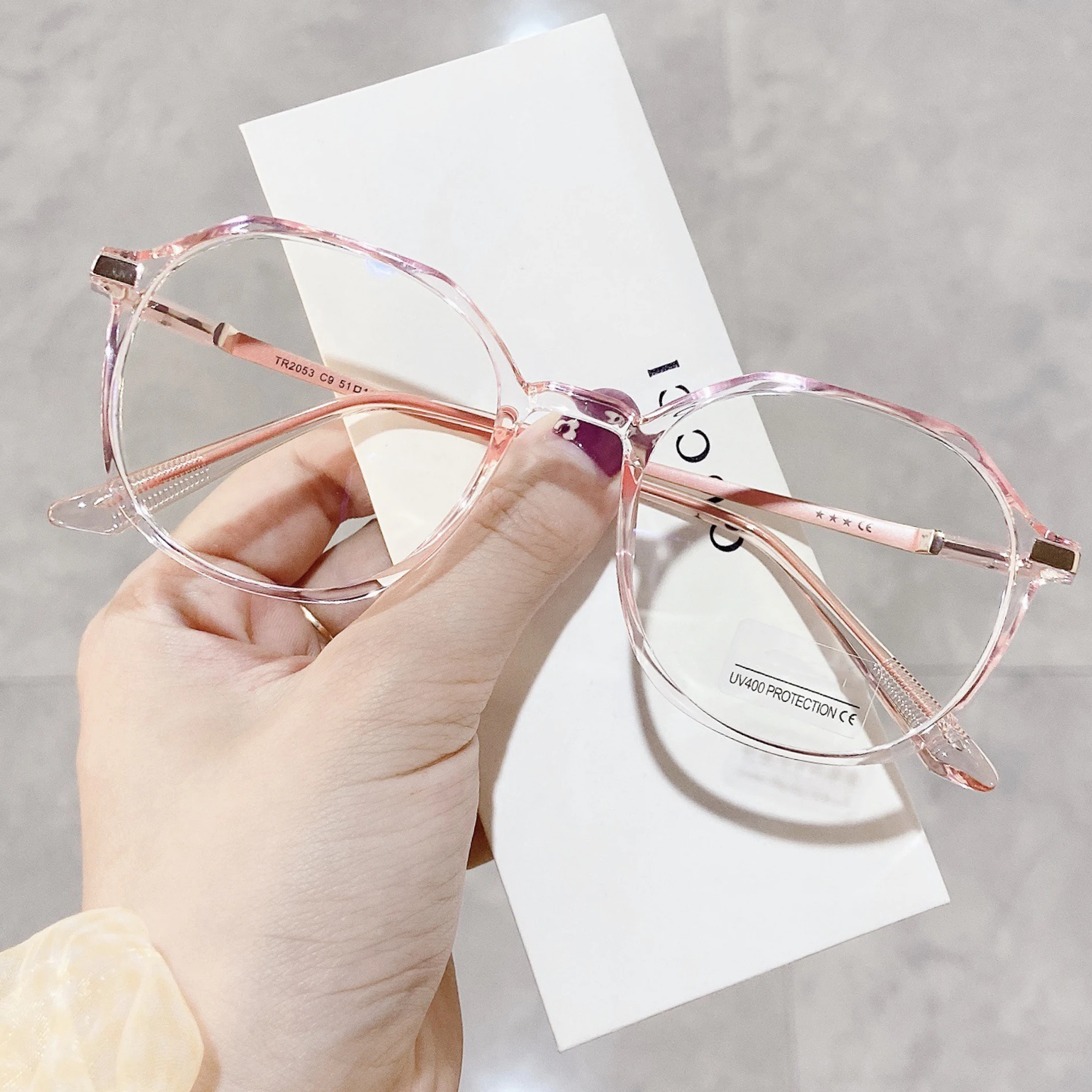 Polygonal Anti-blue Light Flat-glasses Glasses Frame For Women Without Makeup Fashionable Flat-glasses 2053