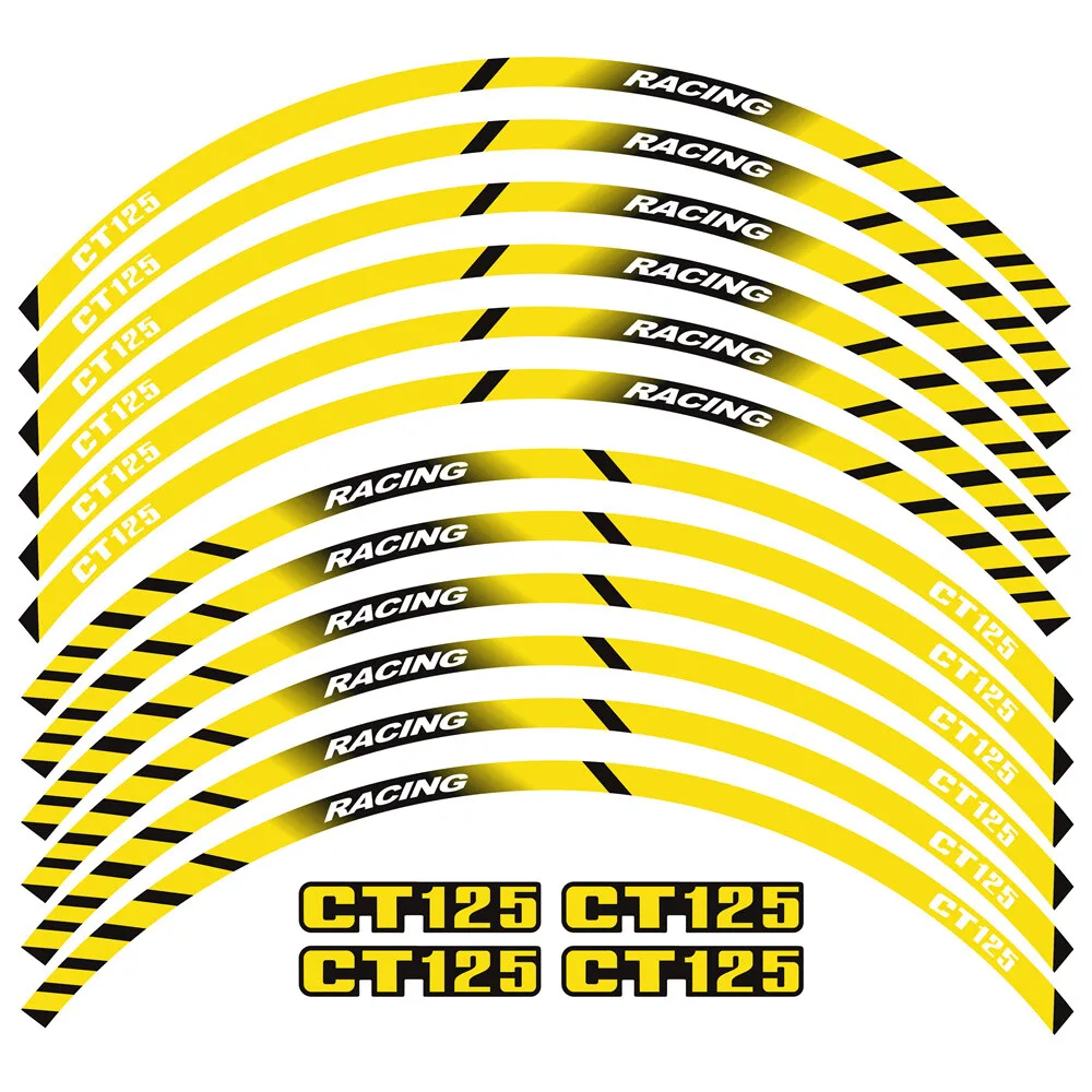 

17'' Reflective Tire Rim Stripes Decals Stickers For CT125 Trail 125 Hunter Cub Night Safety Wheel Decor