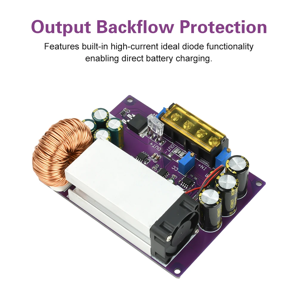 โมดูลแปลงไฟแบบปรับได้ 800W MPPT สำหรับชาร์จพลังงานแสงอาทิตย์ โมดูลจ่ายไฟ DC18-90V เป็น DC2-60V ตัวแปลงแบบ Step Down Buck พร้อมไดโอด Ideal